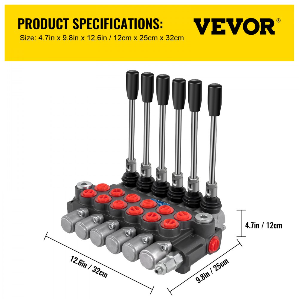 6spool113600 - Compact 11GPM Hydraulic Control Valve for Mobile Applications