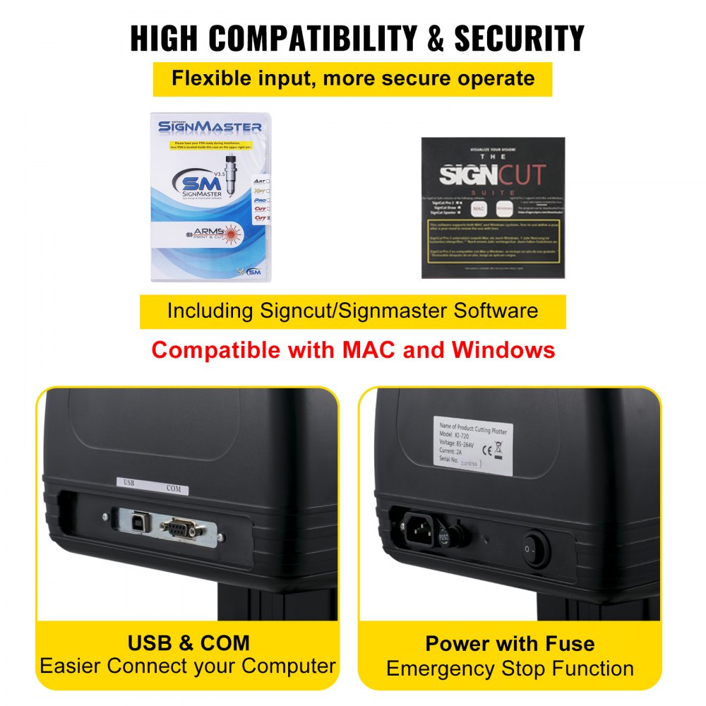 KI-1350A - 53in VEVOR Vinyl Cutter with LCD & Adjustable Speed