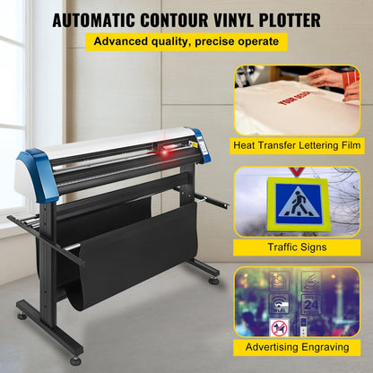 010357493512 - 53" VEVOR Vinyl Cutting Plotter with Optical Eye & LED Display