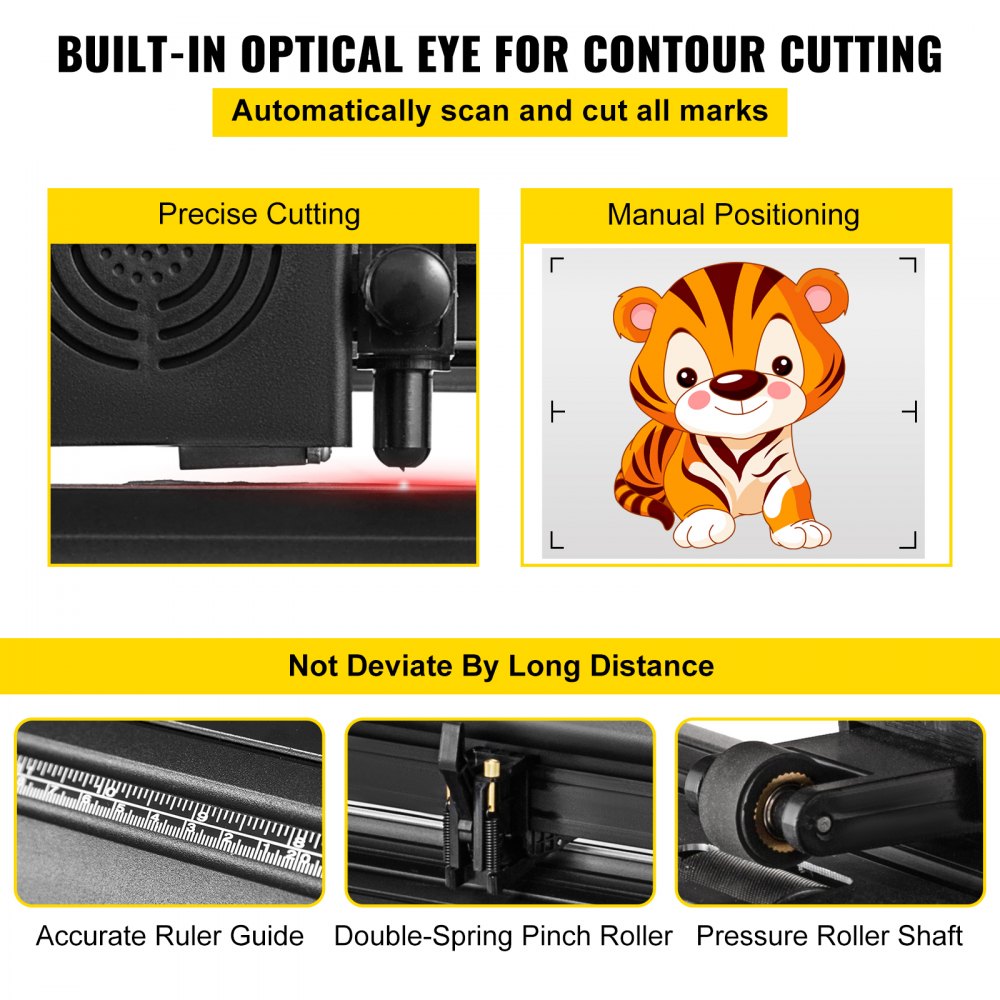 010357493512 - 53" VEVOR Vinyl Cutting Plotter with Optical Eye & LED Display