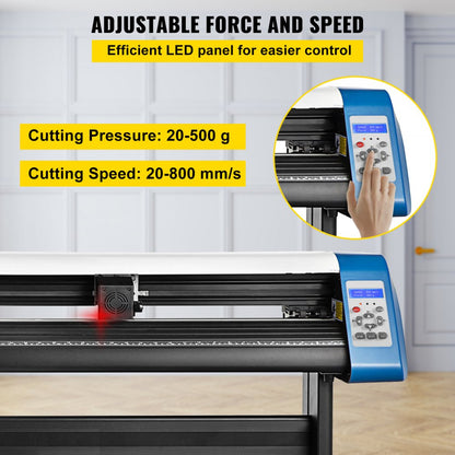 010357493512 - 53" VEVOR Vinyl Cutting Plotter with Optical Eye & LED Display