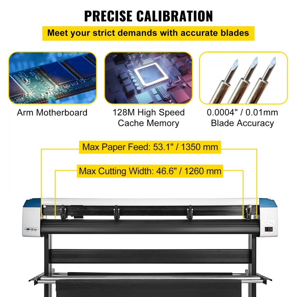 010357493512 - 53" VEVOR Vinyl Cutting Plotter with Optical Eye & LED Display