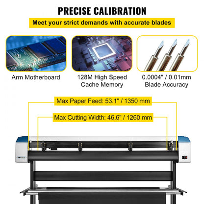 010357493512 - 53" VEVOR Vinyl Cutting Plotter with Optical Eye & LED Display