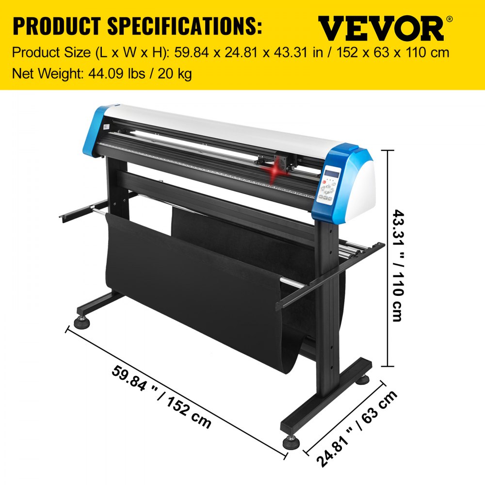 010357493512 - 53" VEVOR Vinyl Cutting Plotter with Optical Eye & LED Display