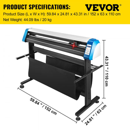 010357493512 - 53" VEVOR Vinyl Cutting Plotter with Optical Eye & LED Display
