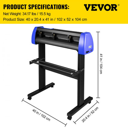 010697397514 - 34" VEVOR Vinyl Cutter for Custom Signs & Labels