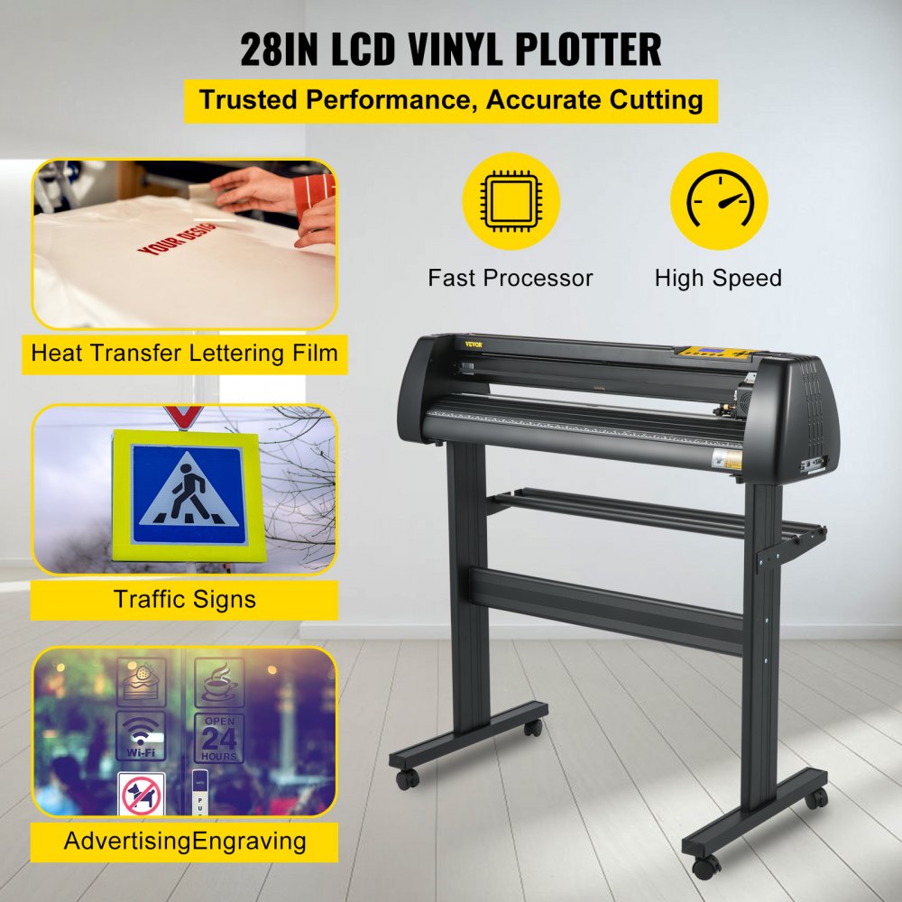 010842258264 - 28" VEVOR Vinyl Cutter with Adjustable Speed & Precision Feed