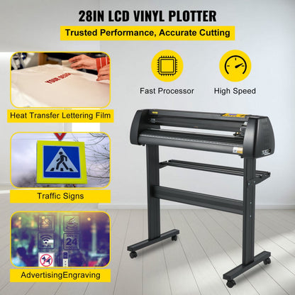 010842258264 - 28" VEVOR Vinyl Cutter with Adjustable Speed & Precision Feed