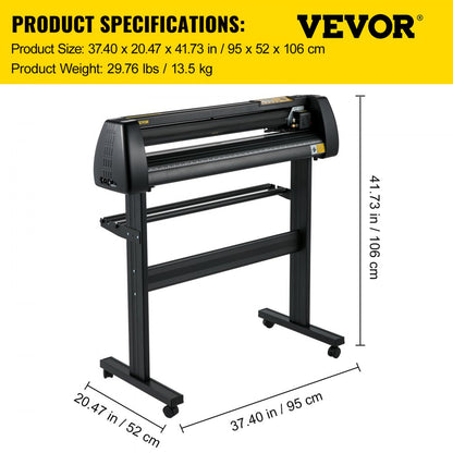 010842258264 - 28" VEVOR Vinyl Cutter with Adjustable Speed & Precision Feed