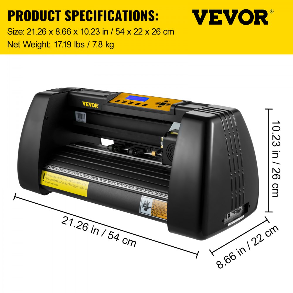 010130381616 - VEVOR 14" Vinyl Cutter with Adjustable Speed and Digital Controls