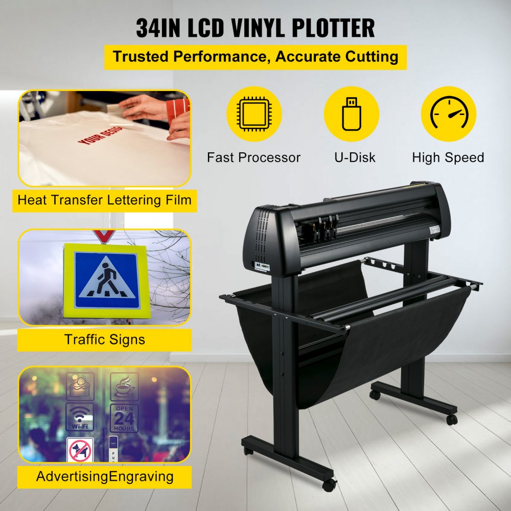 010971726320 - 34-Inch VEVOR Vinyl Cutter with SignMaster Software