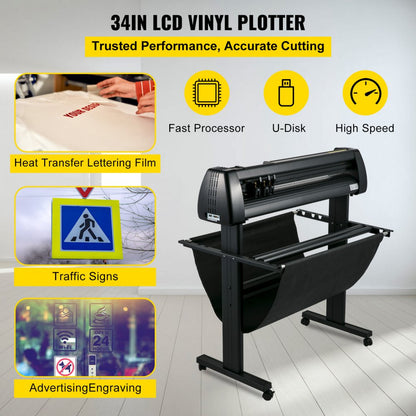 010971726320 - 34-Inch VEVOR Vinyl Cutter with SignMaster Software