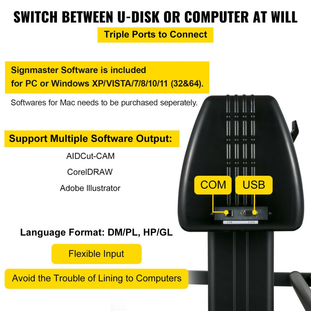 010971726320 - 34-Inch VEVOR Vinyl Cutter with SignMaster Software