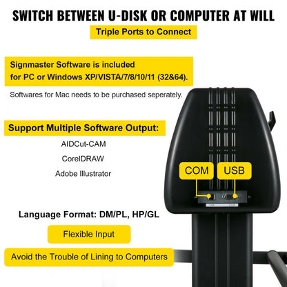 010971726320 - 34-Inch VEVOR Vinyl Cutter with SignMaster Software