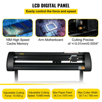 010971726320 - 34-Inch VEVOR Vinyl Cutter with SignMaster Software