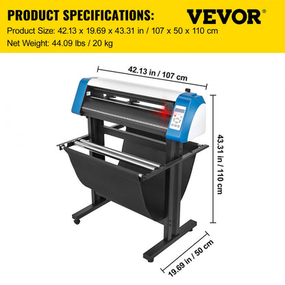 010949639069 - 34-Inch VEVOR Vinyl Cutter with LED Display & High-Speed Precision