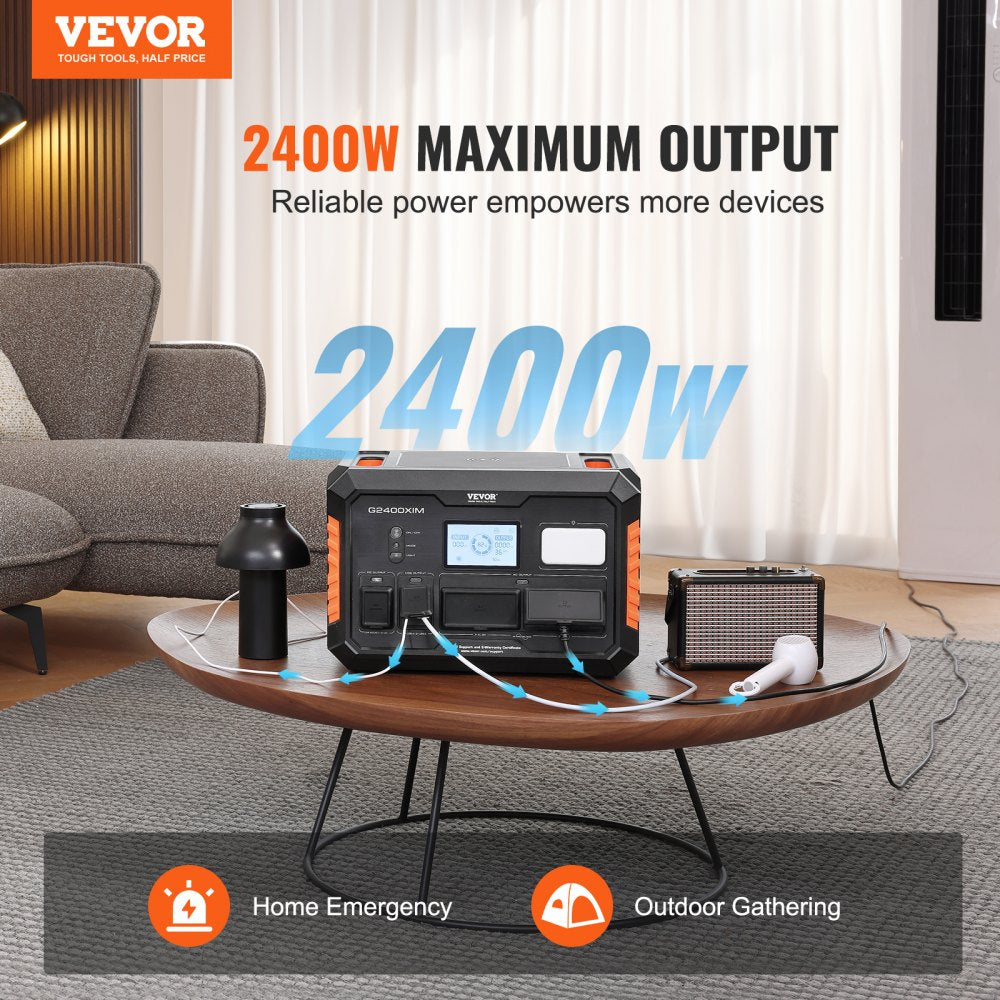 H2400IM - 1843Wh VEVOR Portable Power Station for Outdoor Adventures