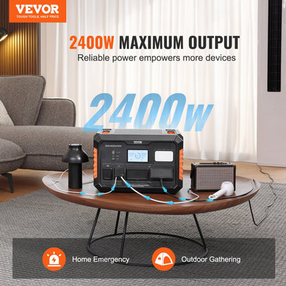 H2400IM - 1843Wh VEVOR Portable Power Station for Outdoor Adventures