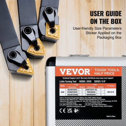 5830 - Durable 40Cr Steel Lathe Tool Holder Set for Precision Tasks
