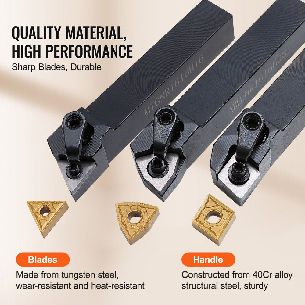 5830 - Durable 40Cr Steel Lathe Tool Holder Set for Precision Tasks