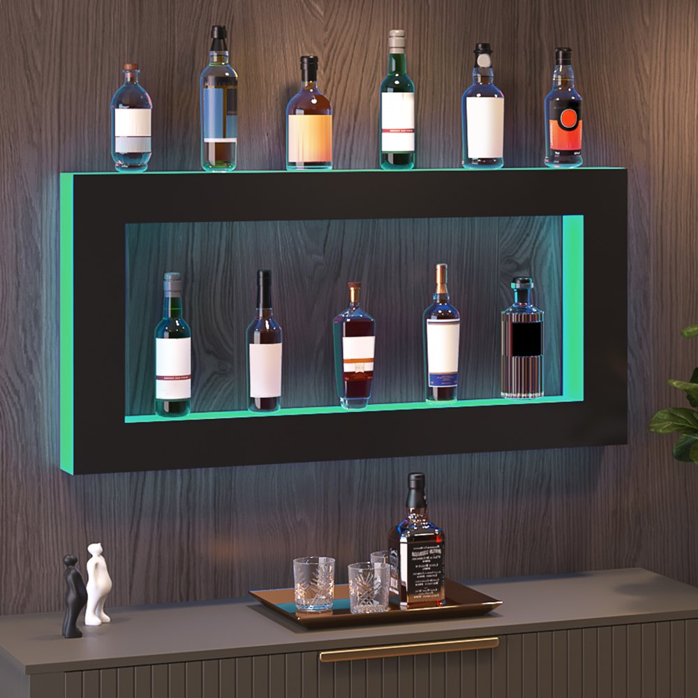 ok-s-48 - LED Acrylic Shelf for 24 Bottles with Remote & App Control