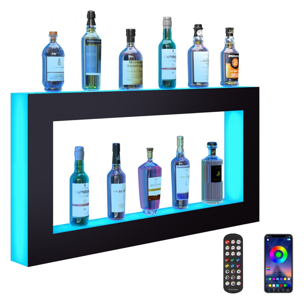 ok-s-48 - LED Acrylic Shelf for 24 Bottles with Remote & App Control
