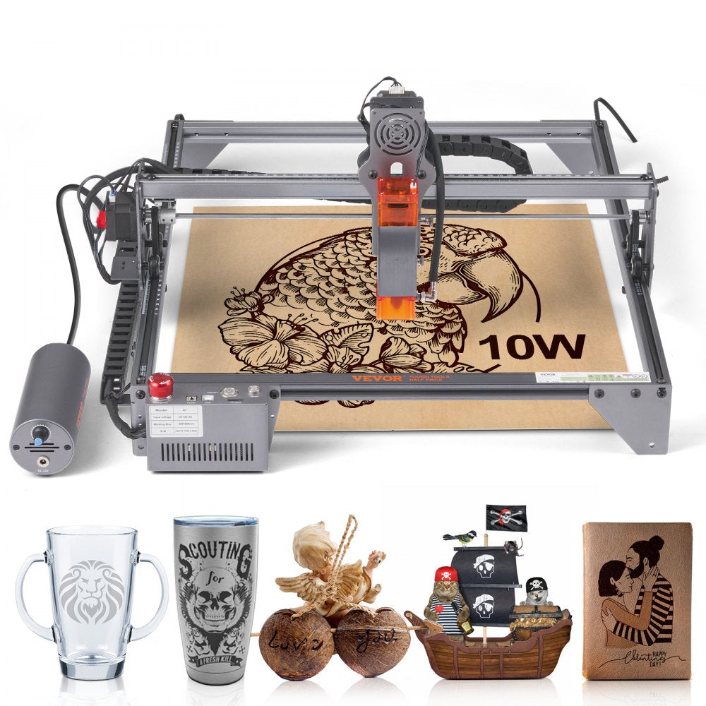 A7 - 10W VEVOR Laser Engraver, 15.7" x 15.7", Easy Setup
