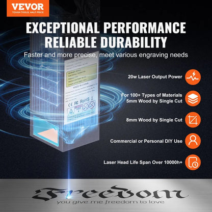 G3 - Beginner-Friendly 20W Laser Engraver, 15.7" x 15.7"