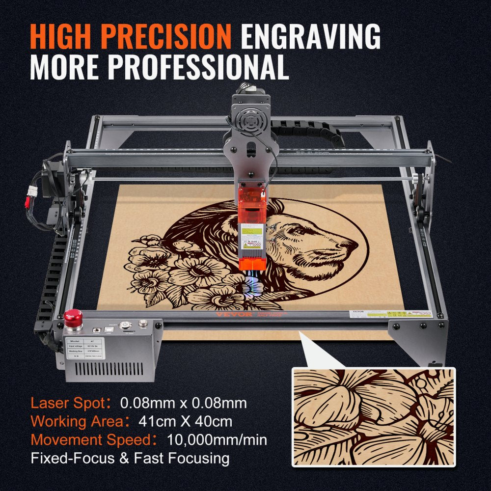 A7 - 5W VEVOR Laser Engraver, 16.1" x 15.7" Workspace