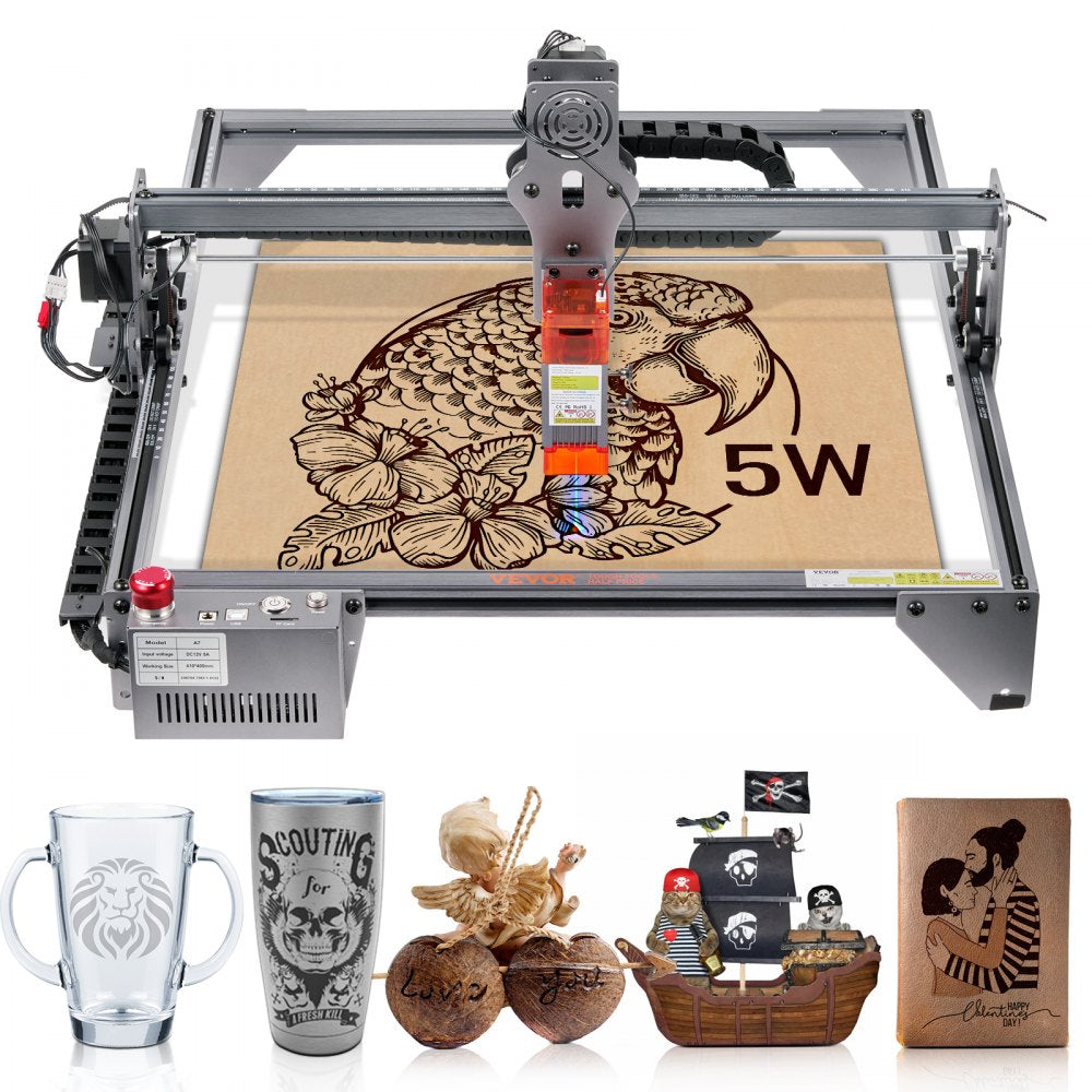 A7 - 5W VEVOR Laser Engraver, 16.1" x 15.7" Workspace