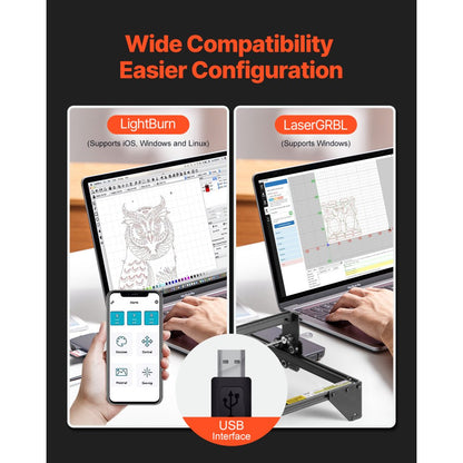 A7 - 10W Laser Engraver, 14.9 x 15.7 in, High Precision