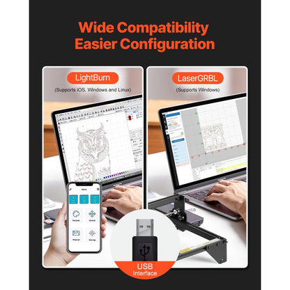A7 - 5W Laser Engraver, 380 x 400 mm, Easy Assembly