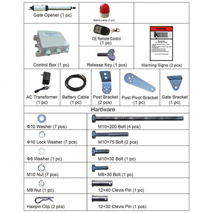 010814047198 - VEVOR Electric Swing Gate Opener with Auto Close Feature