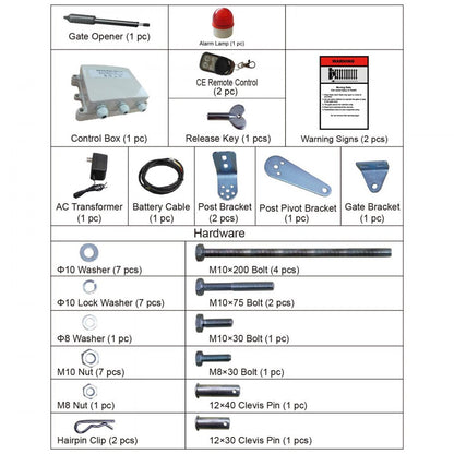 010268969107 - VEVOR Electric Gate Opener for Swing Gates, Remote Control Functionality
