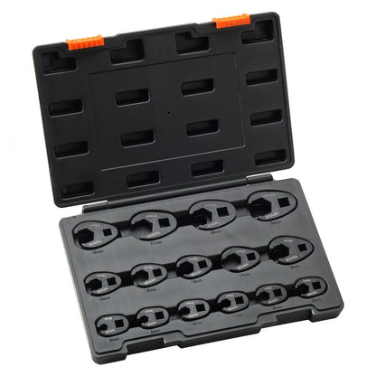XMYGT0015 - Durable Crowfoot Wrench Set, 15 Pieces, CR-MO Steel, Rust Resistant