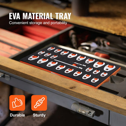 XMYGT0024 - 24-Piece Crowfoot Wrench Set with Extensions - SAE & Metric