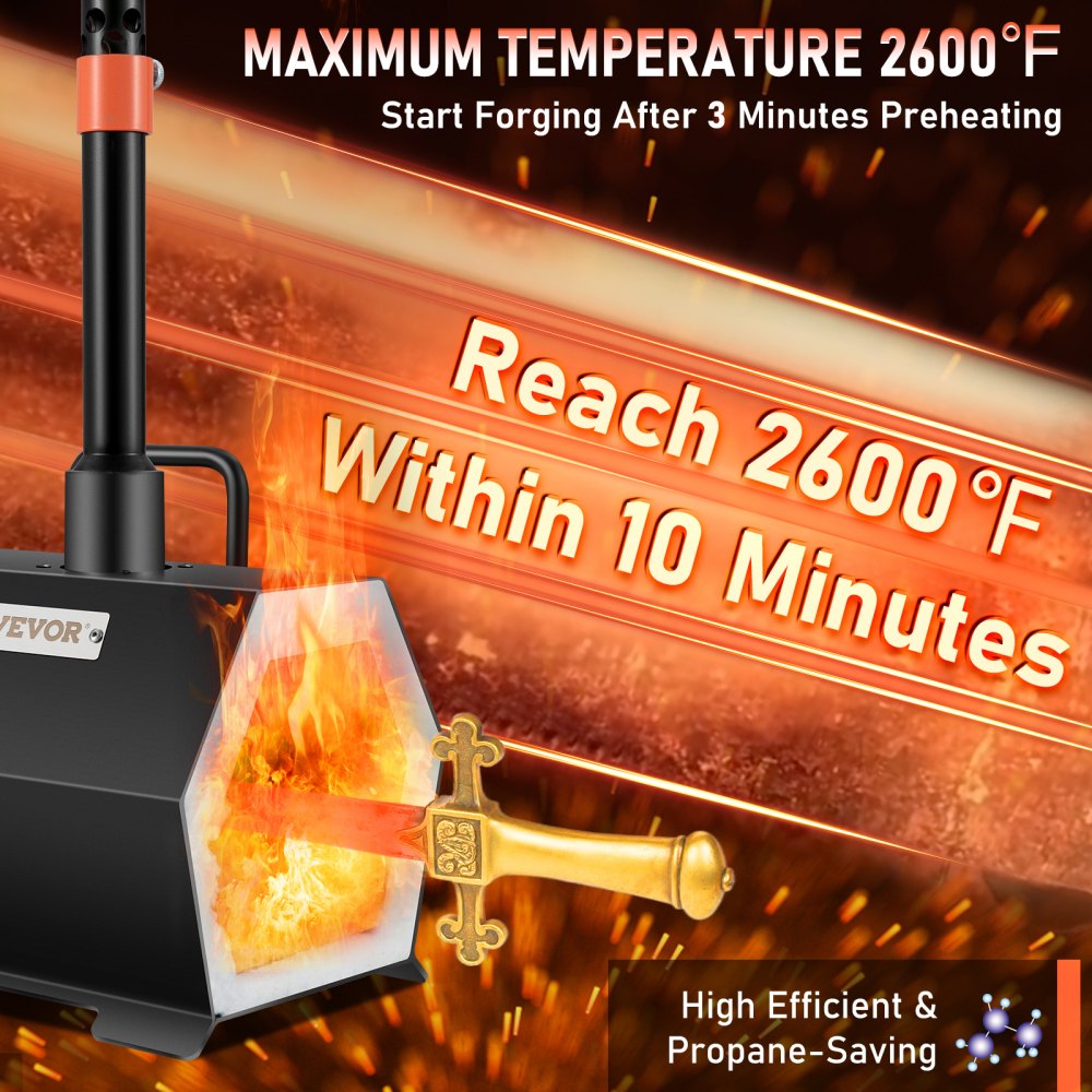 JHLJD01A - Portable Propane Forge, Reaches 2600°F in 3 Min