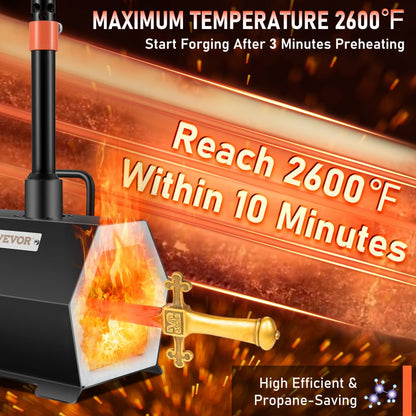 JHLJD01A - Portable Propane Forge, Reaches 2600°F in 3 Min