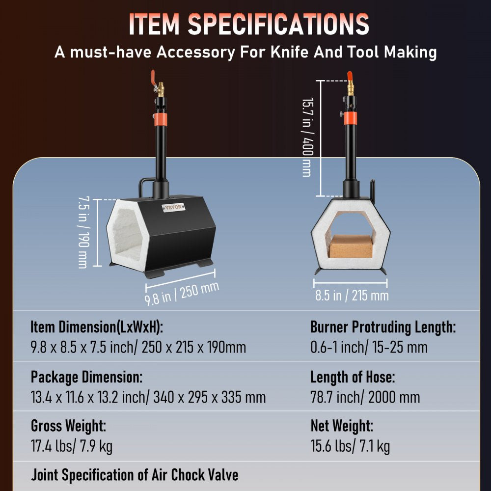 JHLJD01A - Portable Propane Forge, Reaches 2600°F in 3 Min