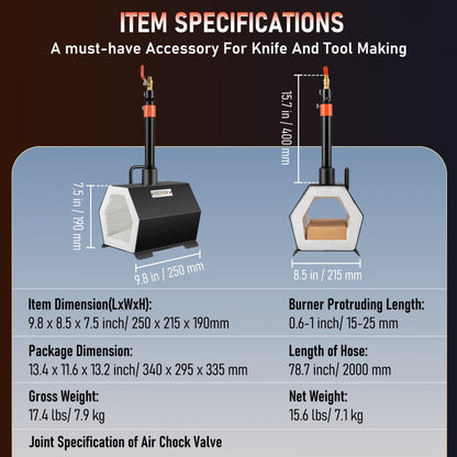 JHLJD01A - Portable Propane Forge, Reaches 2600°F in 3 Min
