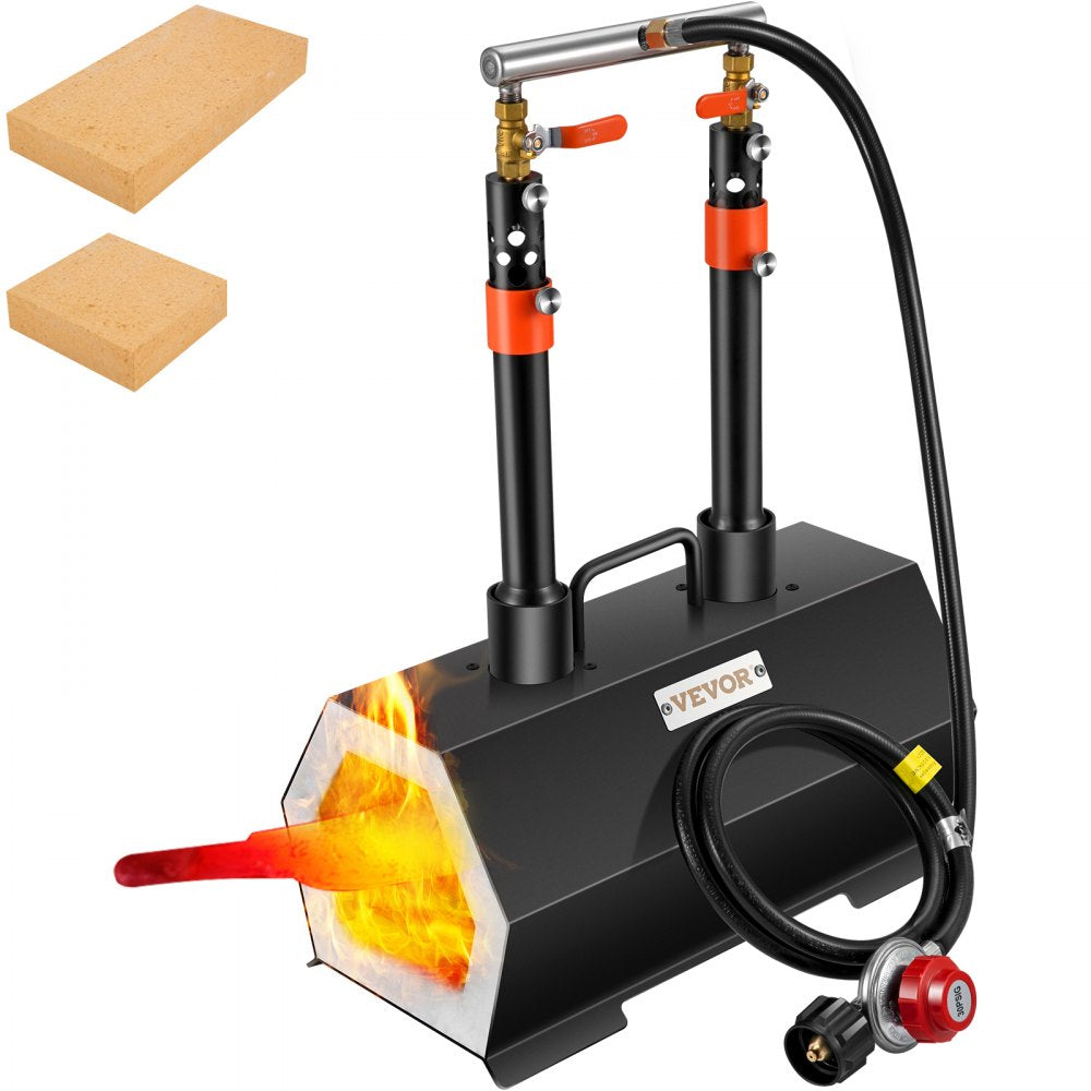 JHLJS02A - Portable Double Burner Propane Forge for Metalworking