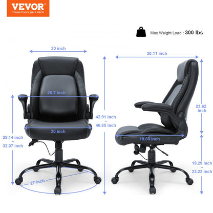 GF-82727H - High Back PU Leather Office Chair with Adjustable Lumbar Support