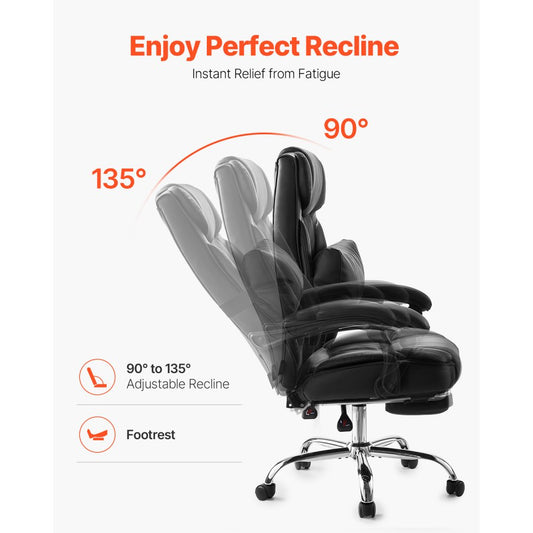 HC-2852 - Comfortable Ergonomic Office Chair with Recline & Footrest, 300lbs