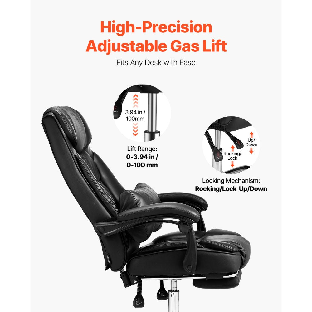 HC-2852 - Comfortable Ergonomic Office Chair with Recline & Footrest, 300lbs