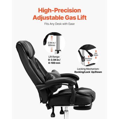 HC-2852 - Comfortable Ergonomic Office Chair with Recline & Footrest, 300lbs