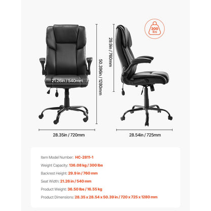 HC-2811-1 - Ergonomic Executive Office Chair with Lumbar Support and 360° Movement