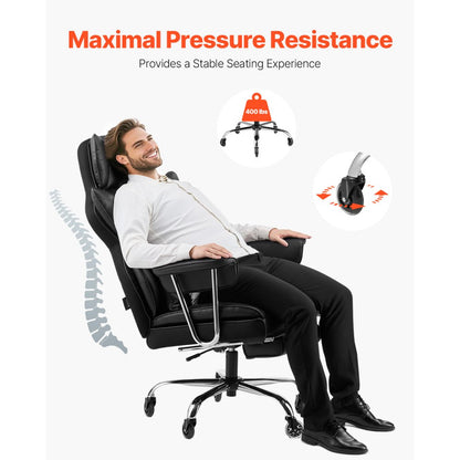 GF-82724H - Heavy-Duty Executive Chair with Adjustable Footrest and Lumbar Support