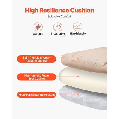 GF-82724H-2 - 400 lbs Leather Executive Chair with Rocking Footrest