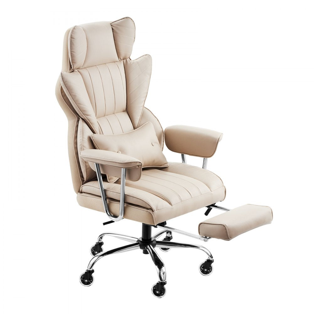 GF-82724H-2 - 400 lbs Leather Executive Chair with Rocking Footrest