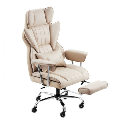 GF-82724H-2 - 400 lbs Leather Executive Chair with Rocking Footrest